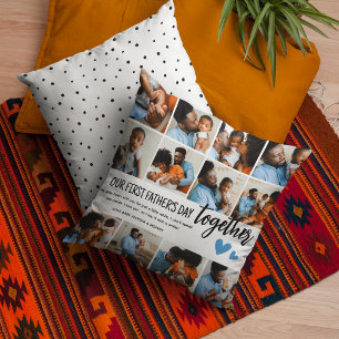 Coussin Notre 1ère Fête des pères Ensemble ! Collage de ph