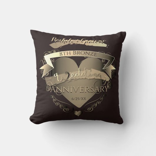 Coussin "Notre 8e anniversaire Mariage de bronze"Emblème 3 (Recto)