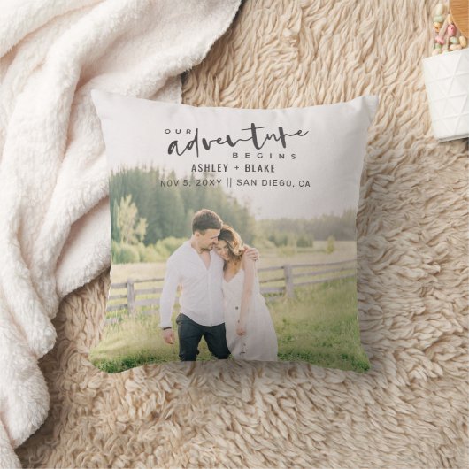 Coussin Notre aventure commence Script Photo Enregistrer l (Couverture)