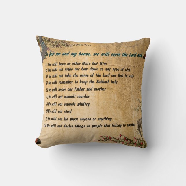 Coussin Notre Chambre ordonne le carreau (Recto)
