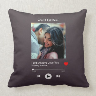 Coussin Notre chanson préférée - Photo personnalisée 