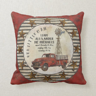 Coussin Notre crèche rustique de stat de petite d'homme