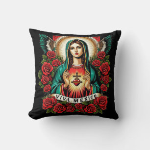 Coussin Notre-Dame de Guadalupe Mère Mary Viva Mexique art