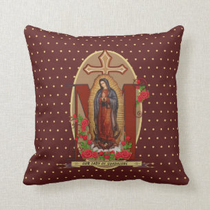 Coussin Notre Dame de Guadalupe Père Noël Maria Vierge esp