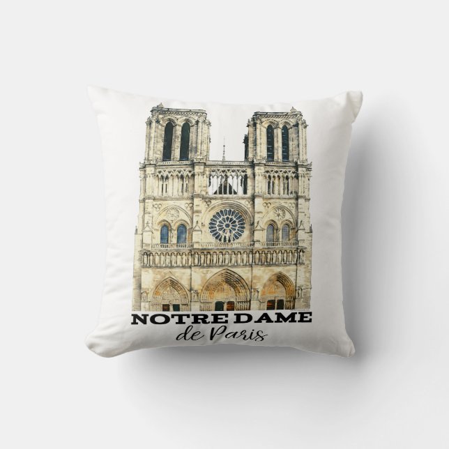 Coussin Notre-Dame de Paris Souvenir France Cathédrale (Recto)