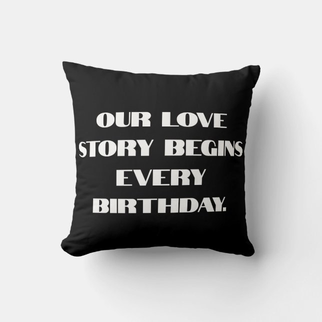 Coussin Notre histoire d'amour commence chaque anniversair (Recto)