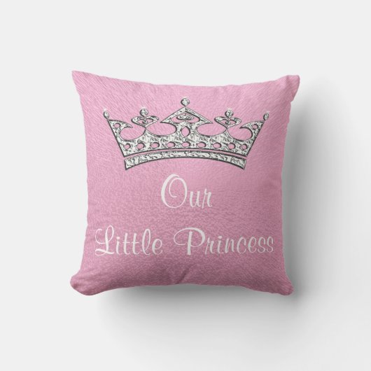 Coussin Notre petite princesse ou rose a personnalisé le (Recto)
