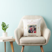 Coussin Notre premier Mariage photo floral de Noël (Chaise)