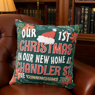 Coussin Notre premier Noël dans notre nouvelle maison Trés