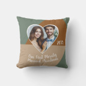 Coussin Notre premier Noël de mariage joyeusement mariés P (Recto)
