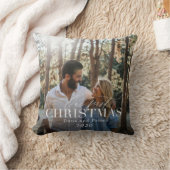 Coussin notre premier noël écriture moderne carreaux rouge (Couverture)