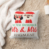 Coussin Notre premier Noël en tant que M. et Mme Nouveaux (Couverture)