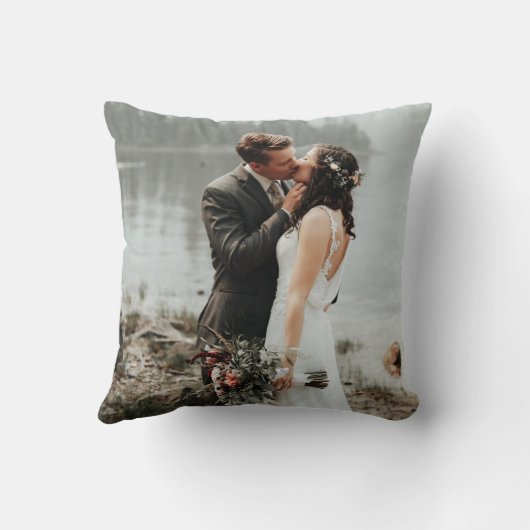 Coussin Notre premier Noël en tant que Mr & Mrs Pine Wreat (Verso)