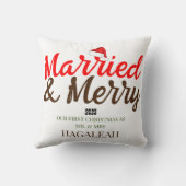 Coussin Notre Premier Noël M. et Mme Jeune Marié Joyeux (Verso)