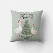 Coussin Notre première année de mariage Canard de Noël per (Verso)