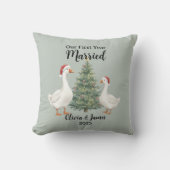 Coussin Notre première année de mariage Canard de Noël per (Recto)