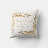 Coussin Notre première couronne d'or photo de Noël en blan (Verso)