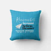 Coussin N'oubliez pas de compter Sefiras Ha'omer Blue (Recto)