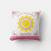 Coussin Nounou Bébé Personnalisée Jaune Rose Mignonne Enso (Recto)