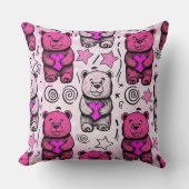 Coussin Nounours avec coeurs et rose - Saint-Valentin (6) (Recto)