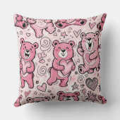 Coussin Nounours avec des coeurs et rose - Saint-Valentin (Verso)