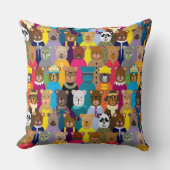 Coussin Nounours colorés avec de nombreuses professions (Recto)