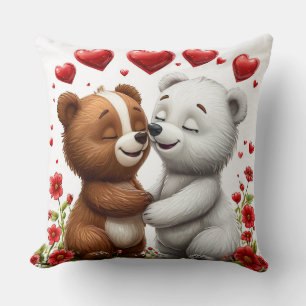 Coussin Nounours en peluche avec amour