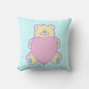 Coussin Nounours en peluche cœur d'amour