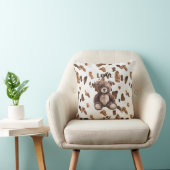 Coussin Nounours en peluche marron chocolat mignon (Chaise)