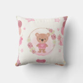 Coussin Nounours en peluche rose bébé (Verso)