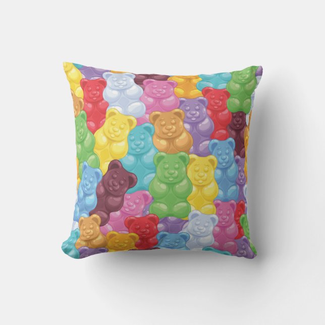 Coussin Nounours gélifiés mignons et colorés (Recto)