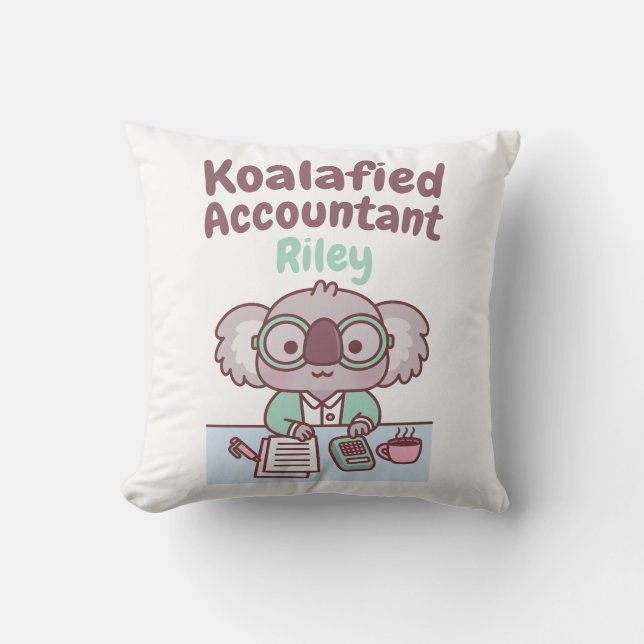 Coussin Nounours Koala Comptable Koalafied Drôle de Jeu de (Recto)