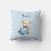 Coussin Nounours ourson avec balle bleue (Recto)