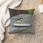 Coussin Nourriture Bleue Tit Oiseau Profitez d'une plaque (Couverture)