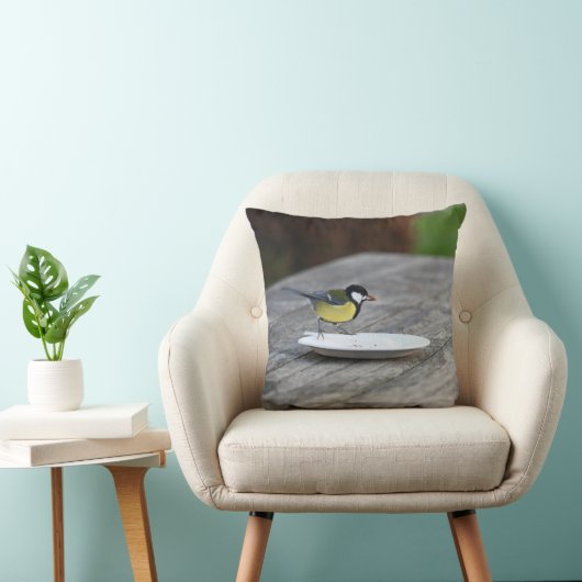 Coussin Nourriture Bleue Tit Oiseau Profitez d'une plaque (Chaise)