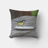 Coussin Nourriture Bleue Tit Oiseau Profitez d'une plaque (Recto)