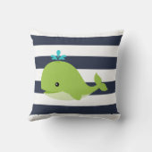 Coussin Nourriture décorative de la baleine verte mignonne (Verso)