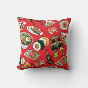 Coussin Nourriture japonaise : Motif culturel sans couture