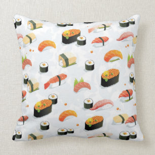 Coussin Nourriture japonaise : Motif de sushi