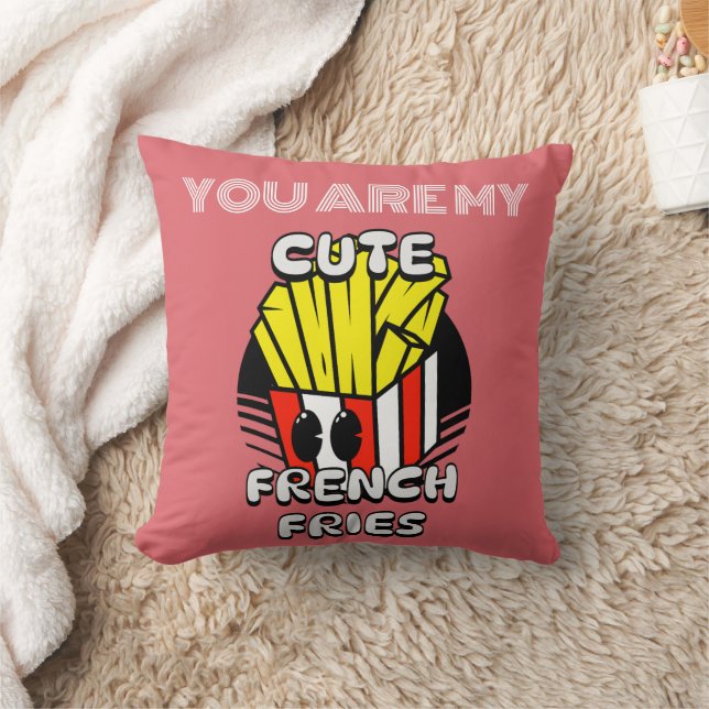 Coussin Nourriture, mignonnes frites, Fry Day personnalise (Couverture)