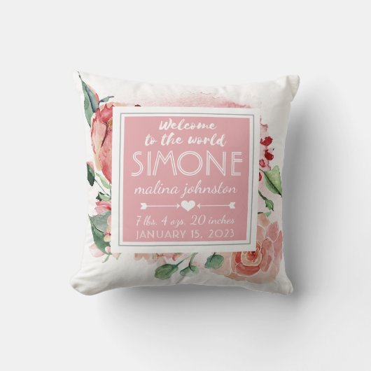 Coussin Nourriture rose florale Bienvenue dans le monde du (Recto)