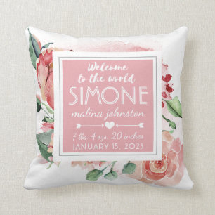 Coussin Nourriture rose florale Bienvenue dans le monde du