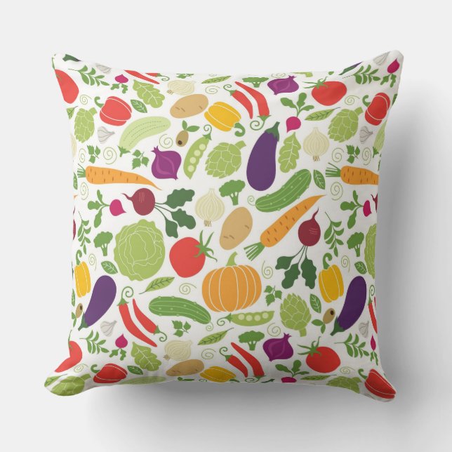 Coussin Nourriture sur un arrière - plan blanc (Recto)