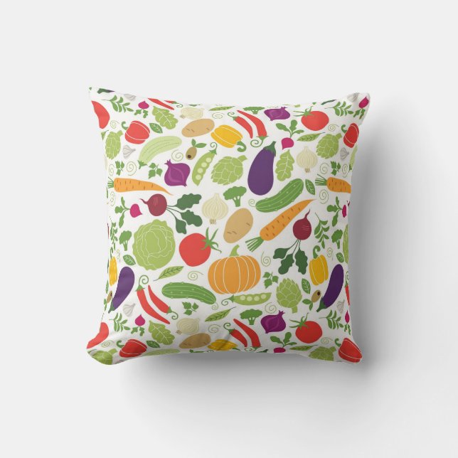 Coussin Nourriture sur un arrière - plan blanc (Recto)