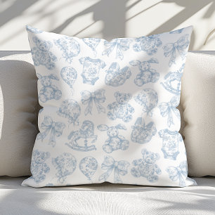 Coussin Nourriture vintage de Toile Bleue de Jouy