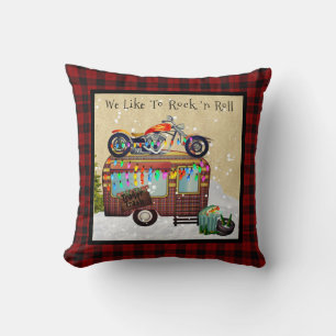 Coussin NOUS AIMONS ROCK N ROLL Trailer Trash Camper Custo