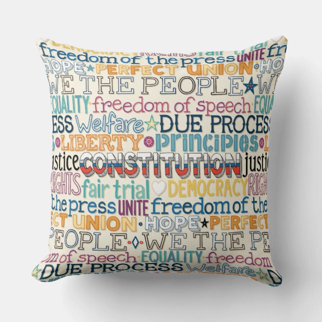 Coussin nous la typographie du peuple (Recto)
