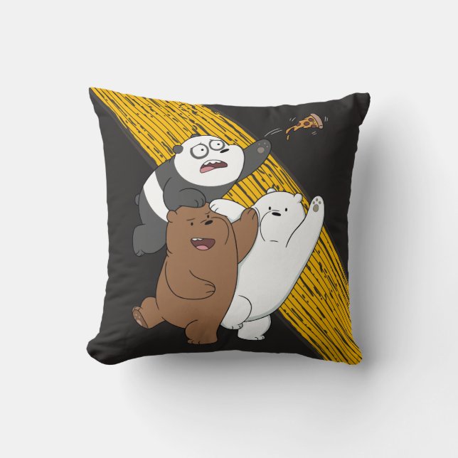 Coussin Nous Ours Nus - Dernière tranche de pizza (Recto)