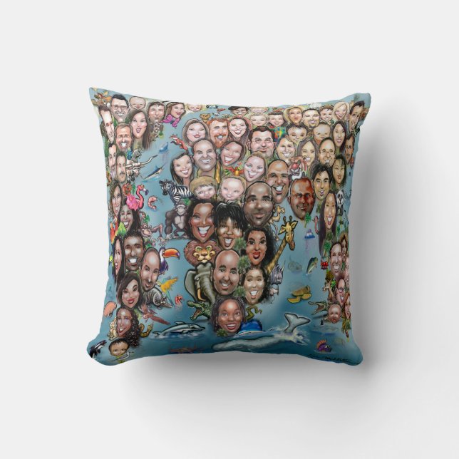 Coussin Nous sommes tous dans ce monde (Recto)