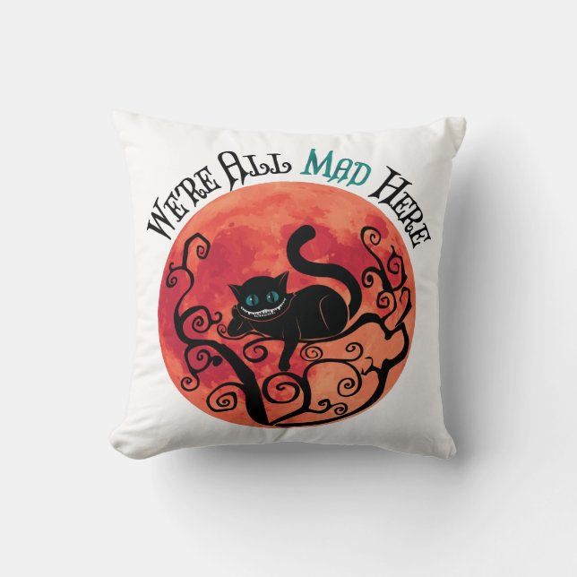 Coussin Nous sommes tous morts ici - Cheshire Cat (Recto)